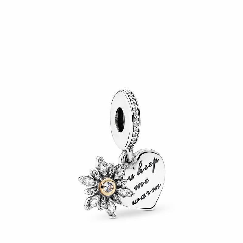 Pandora Snowflake Heart Dangle Charm - Two Tone/Cubic Zirconia - Canada | KU5110CL